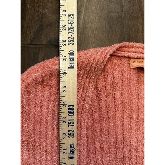 Barefoot Dreams Cozy Chic Lite Ribbed Cardigan Coral Pink Womens L/XL Lounge - Picture 6 of 6